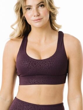 ZYIA Plum River Stone Light n Tight Strappy Sports Bra